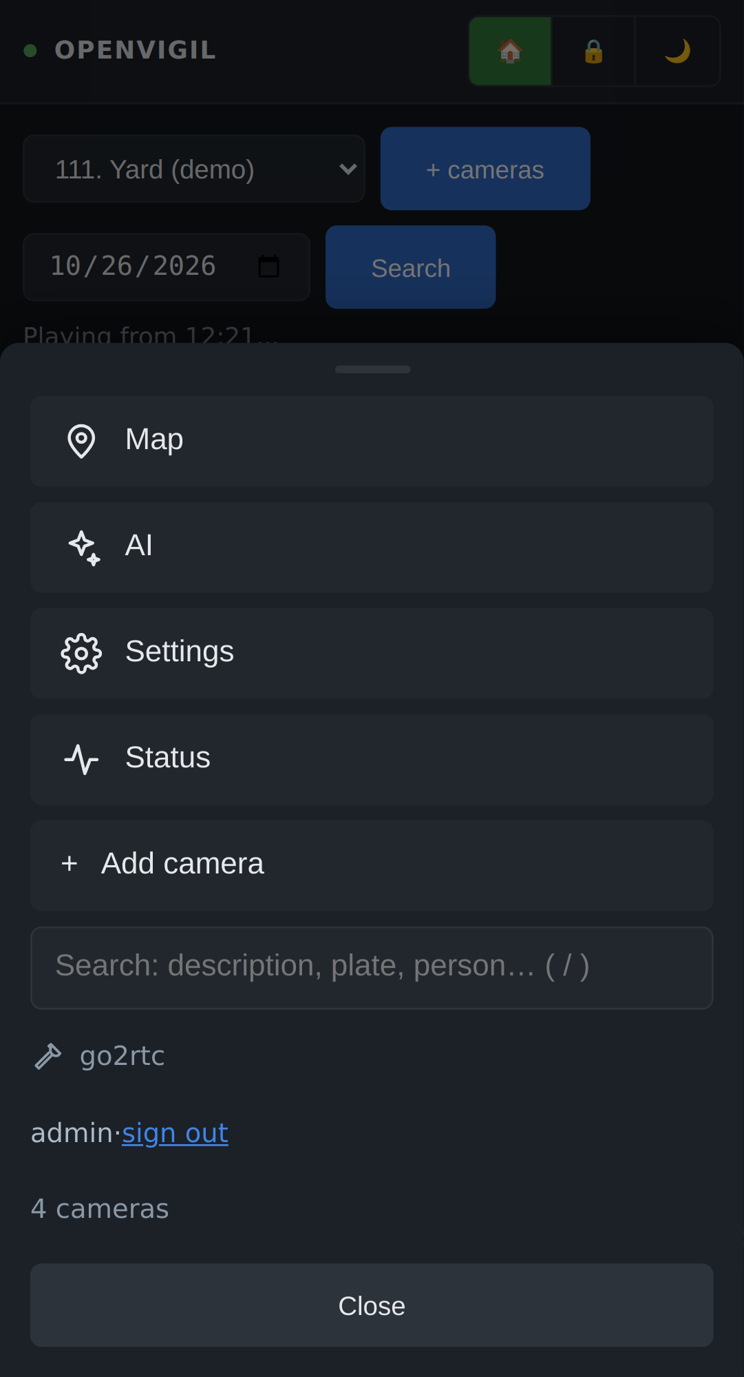 More menu on a phone